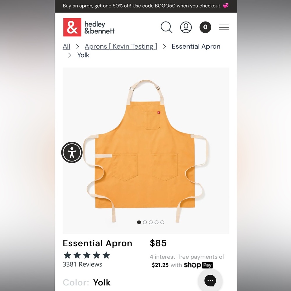 Hadley & Bennett apron